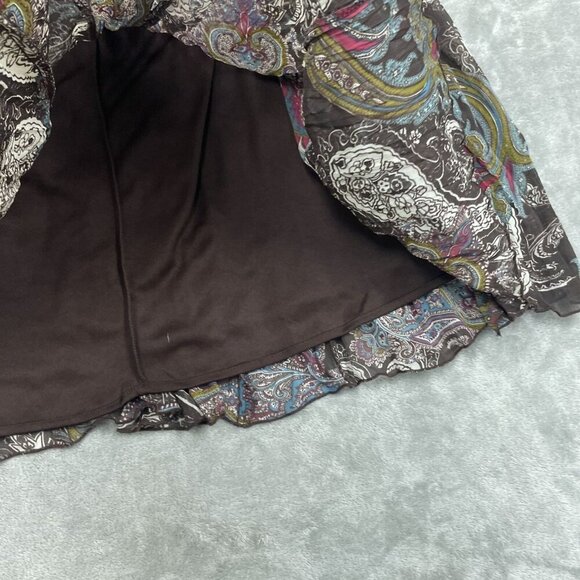 Christopher & Banks Paisley Pleated Skirt M Polyester Multicolor 0808 - Picture 3 of 10